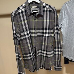Burberry Brit Gray Plaid Men's Shirt